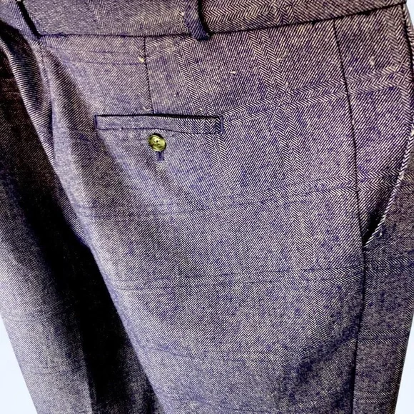 Banana Republic purple plaid trousers Size 6 - Picture 3 of 5